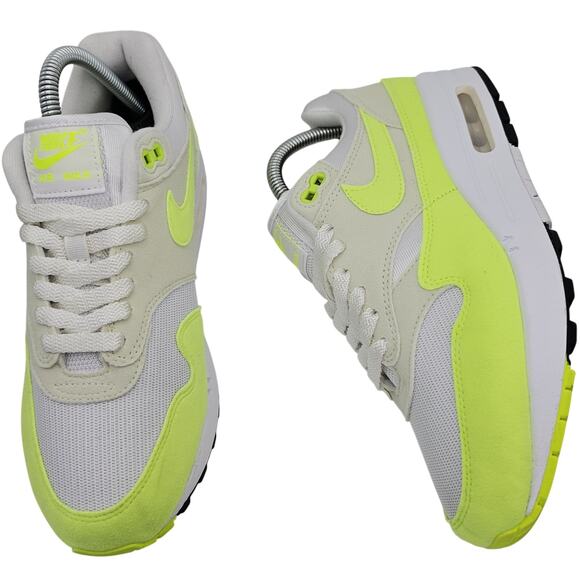 Nike Air Max 1 White Volt Neon Womens 8.5 Sneakers - Picture 2 of 11